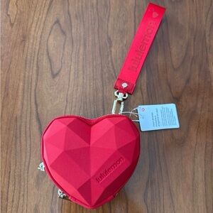 lululemon Geometric Red Hard Heart Wristlet pouch